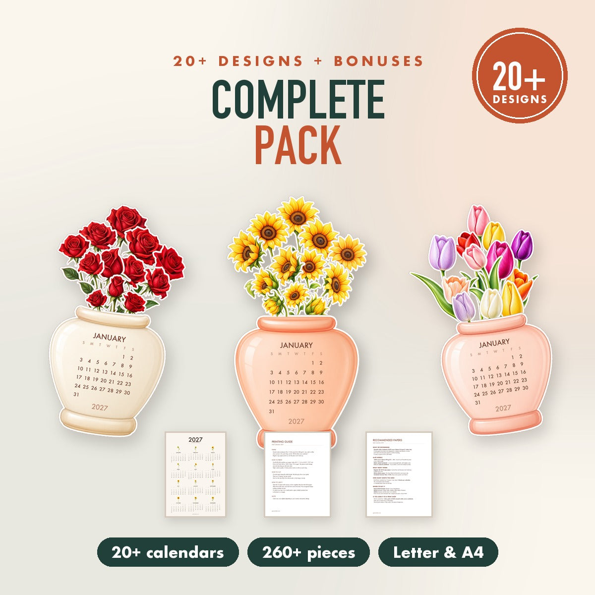Desk Calendars 2027 — Complete Pack