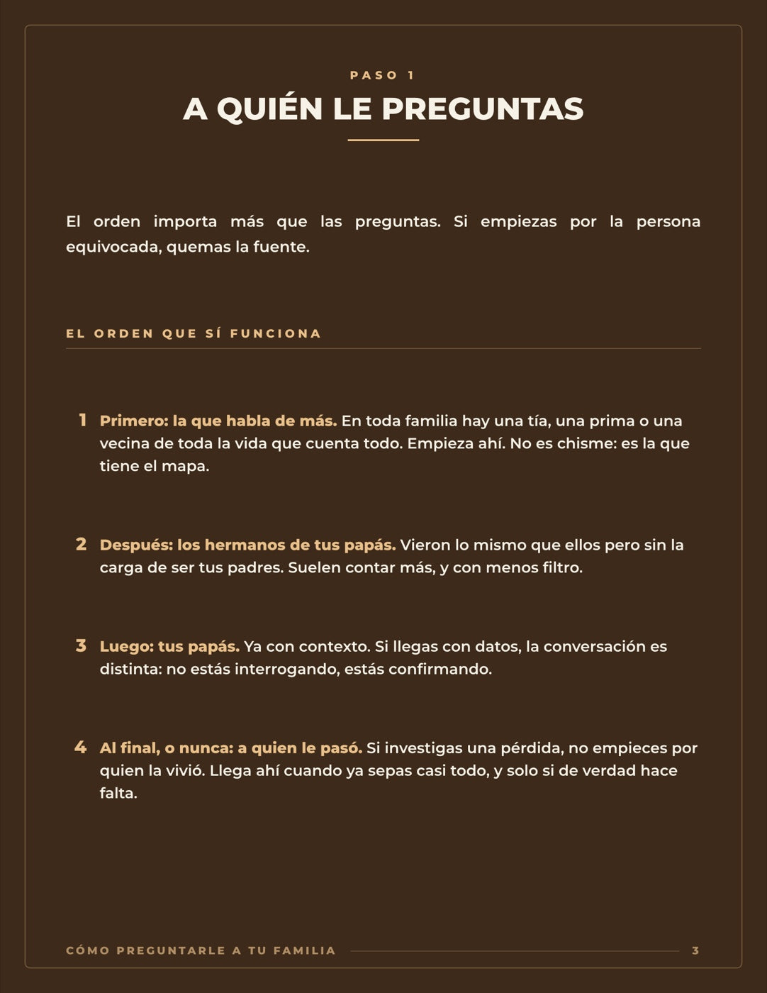 Cómo Preguntarle a tu Familia — Las 12 preguntas