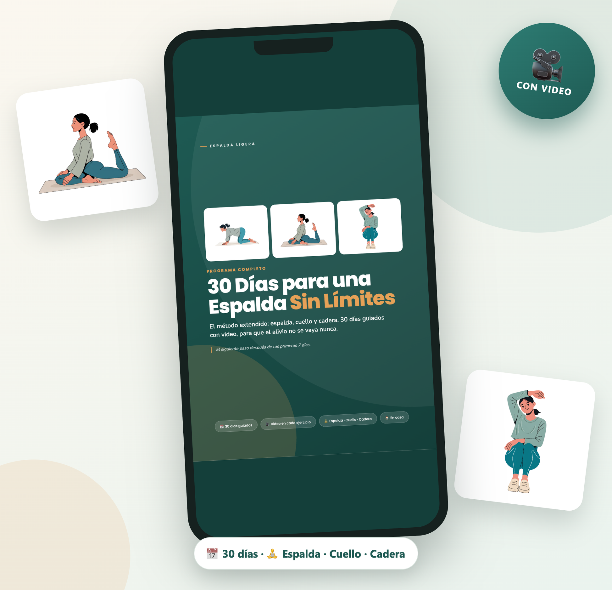 Programa Completo 30 Días con Video — Espalda Ligera