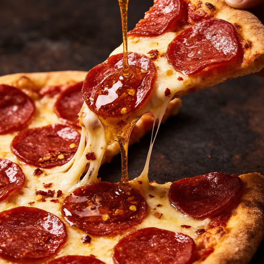 Hot honey sobre pizza