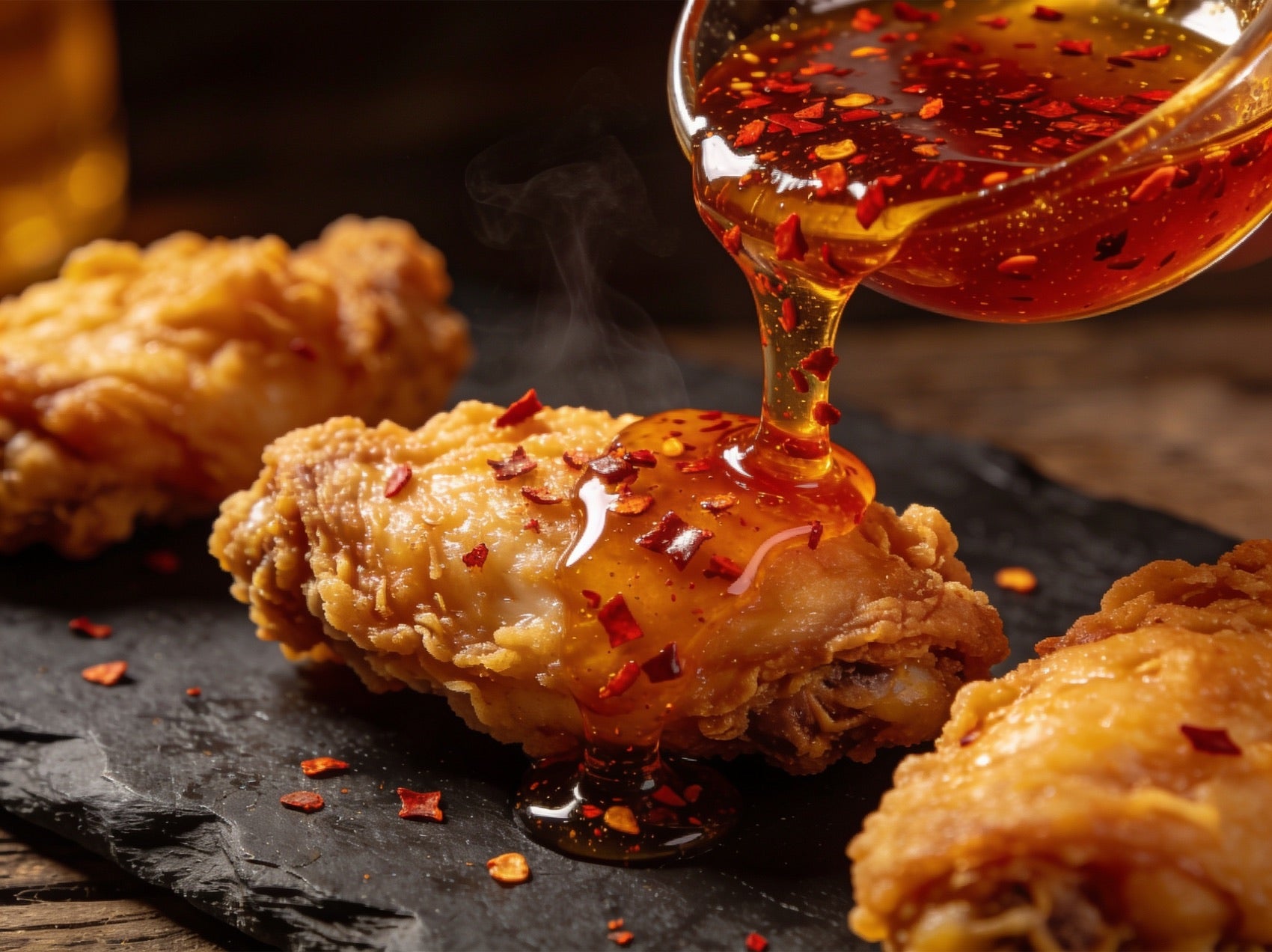 Hot honey sobre pollo