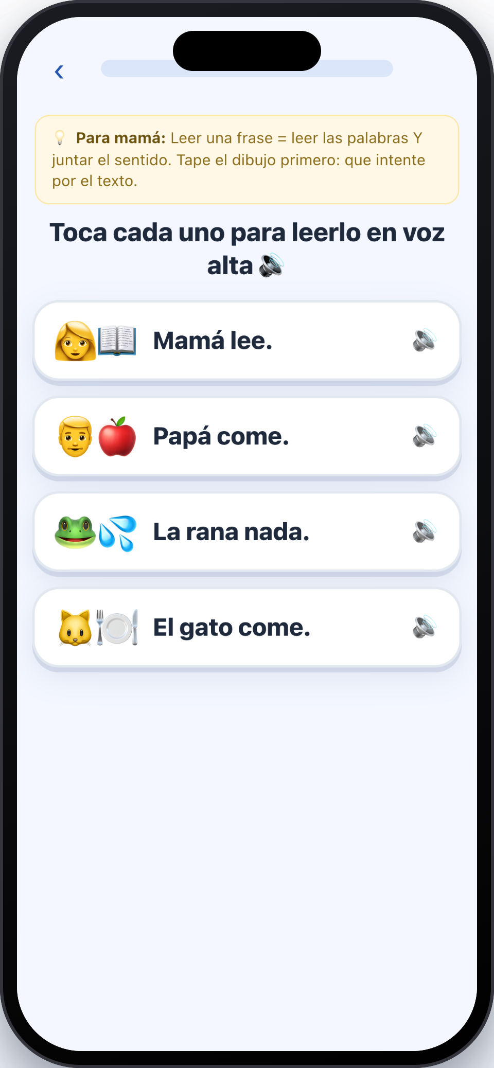 La app lo pone a leer frases con voz